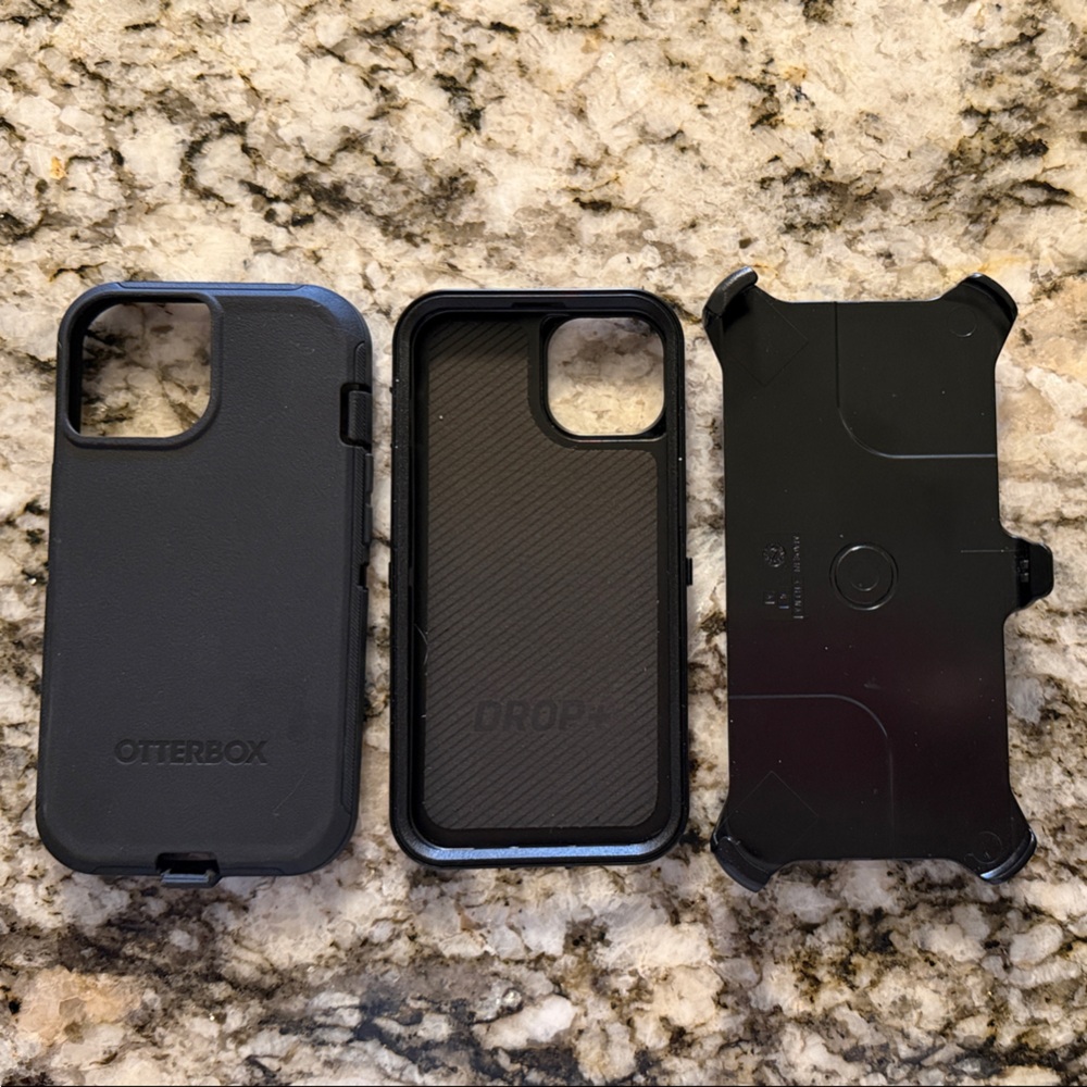 OtterBox iPhone 13 or 14 Black 3-Piece Protective Phone Case with Belt Holster